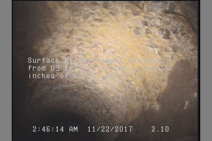 Surface Reinforcement Visible, from 09 to 03 o'clock, within 8 inches of joint: YES