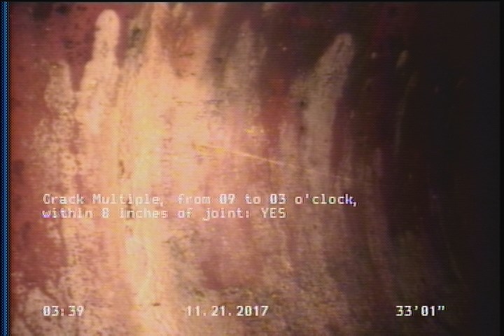 Crack Multiple, from 09 to 03 o'clock, within 8 inches of joint: YES