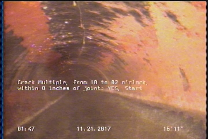 Crack Multiple, from 10 to 02 o'clock, within 8 inches of joint: YES, Start