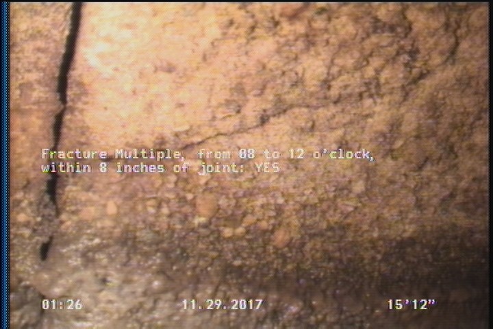 Fracture Multiple, from 08 to 12 o'clock, within 8 inches of joint: YES