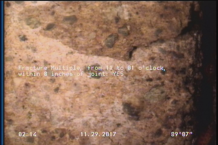 Fracture Multiple, from 11 to 01 o'clock, within 8 inches of joint: YES