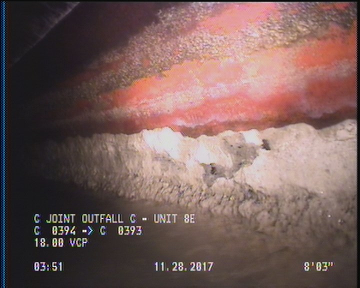 Deposits Attached Grease, 5 %of cross sectional area, from 03 to 08 o'clock, , within 8 inches of joint: YES, Start