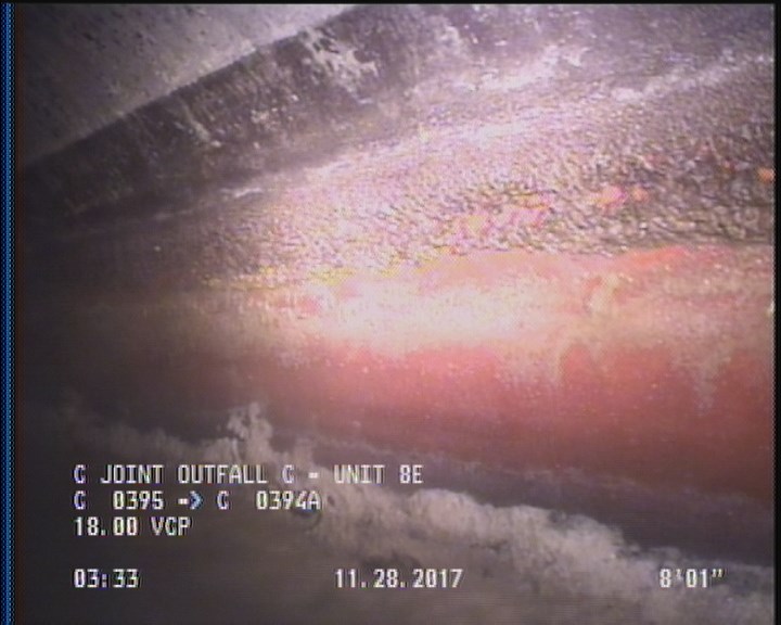 Deposits Attached Grease, 5 %of cross sectional area, from 03 to 09 o'clock, , within 8 inches of joint: YES, Start