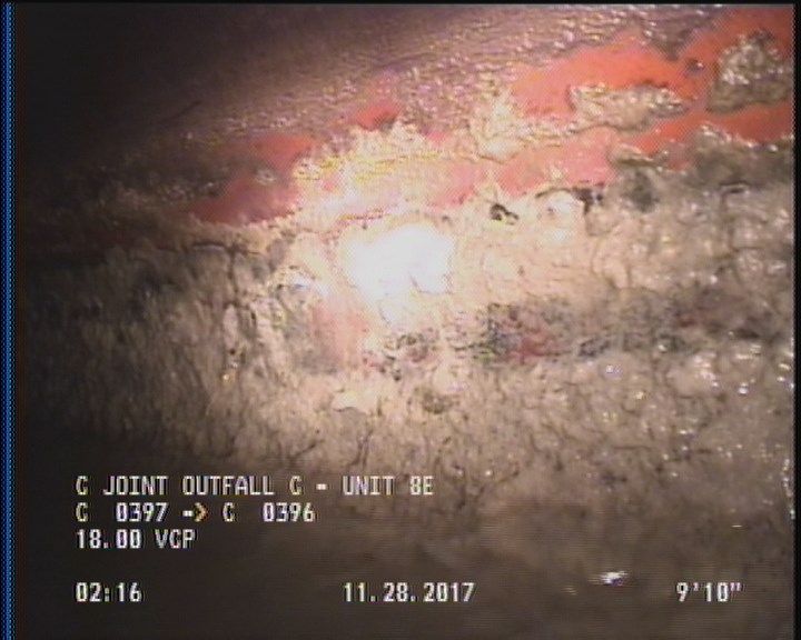 Deposits Attached Grease, 5 %of cross sectional area, from 03 to 09 o'clock, , within 8 inches of joint: YES, Start