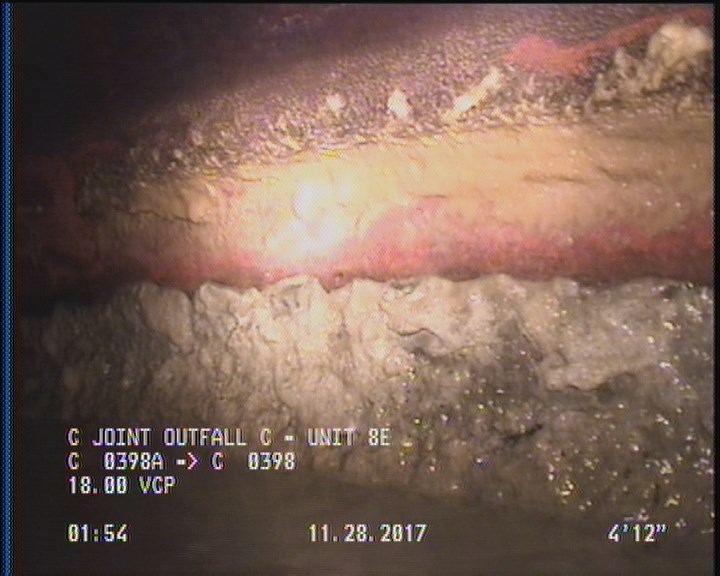 Deposits Attached Grease, 5 %of cross sectional area, from 03 to 09 o'clock, , within 8 inches of joint: YES, Start