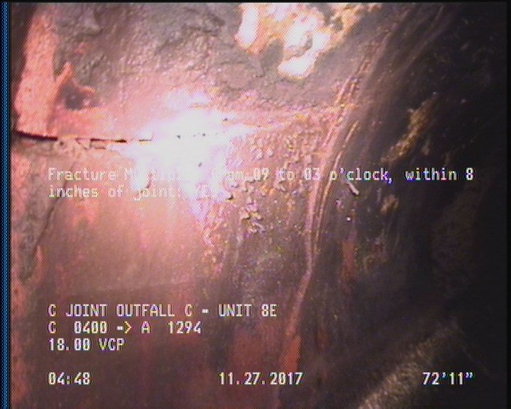 Fracture Multiple, from 09 to 03 o'clock, within 8 inches of joint: YES