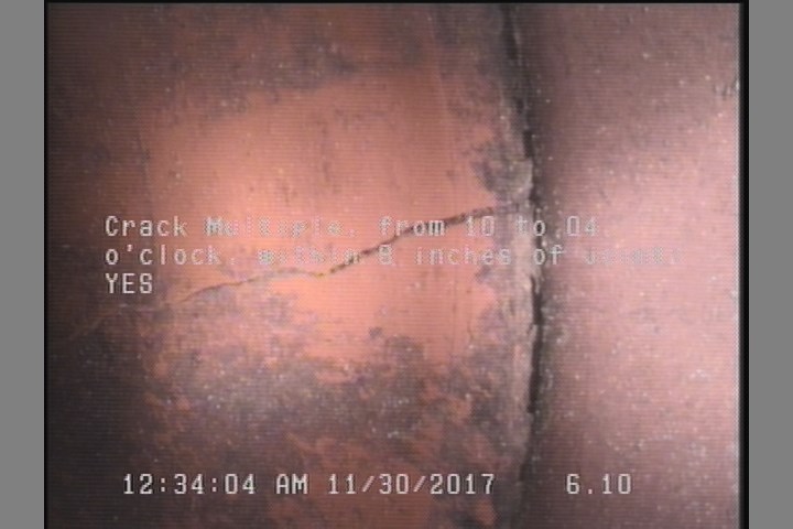 Crack Multiple, from 10 to 04 o'clock, within 8 inches of joint: YES