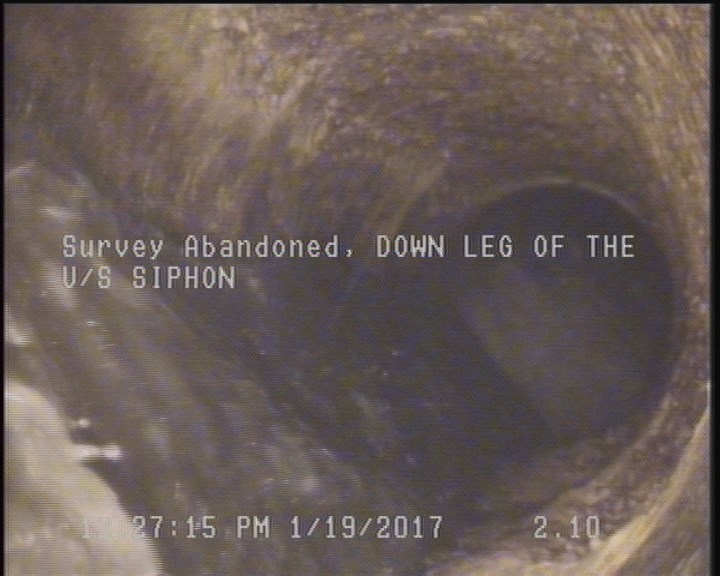 Survey Abandoned - DOWN LEG OF THE U/S SIPHON