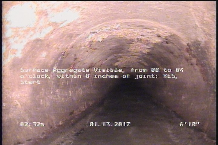Surface Aggregate Visible, from 08 to 04 o'clock, within 8 inches of joint: YES, Start
