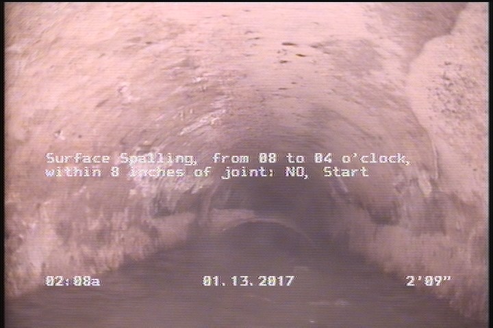 Surface Spalling, from 08 to 04 o'clock, within 8 inches of joint: NO, Start