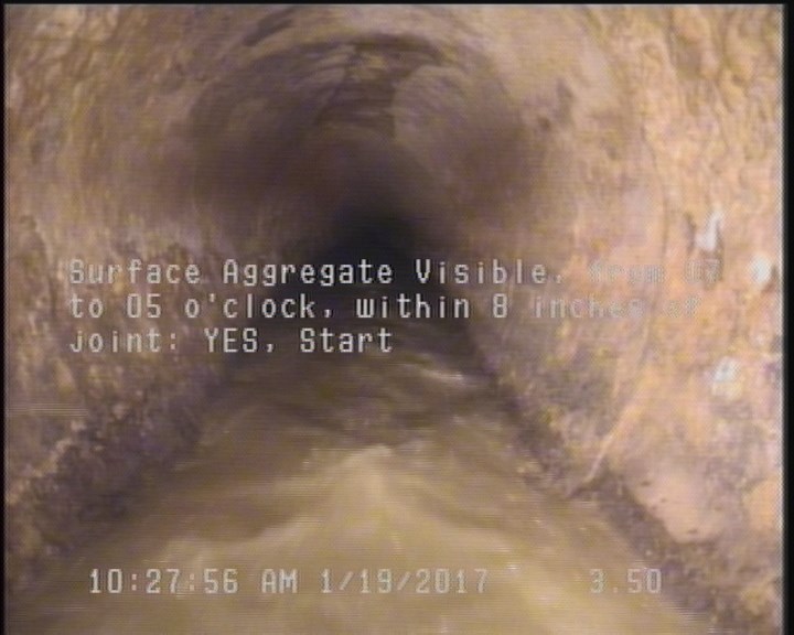 Surface Aggregate Visible, from 07 to 05 o'clock, within 8 inches of joint: YES, Start