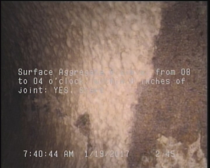Surface Aggregate Visible, from 08 to 04 o'clock, within 8 inches of joint: YES, Start