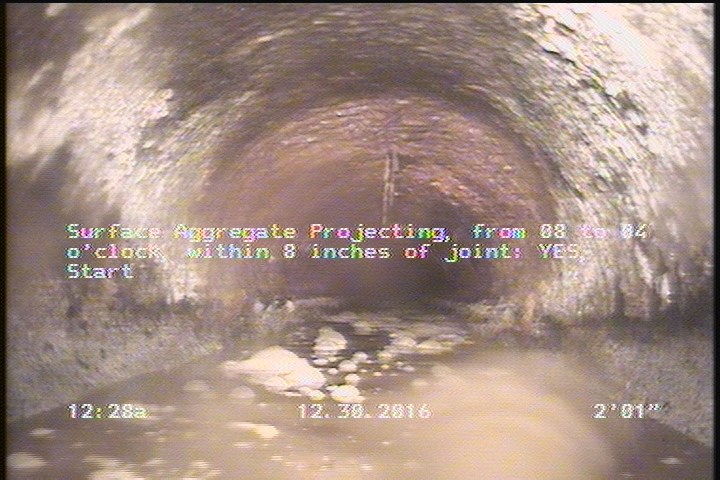 Surface Aggregate Projecting, from 08 to 04 o'clock, within 8 inches of joint: YES, Start