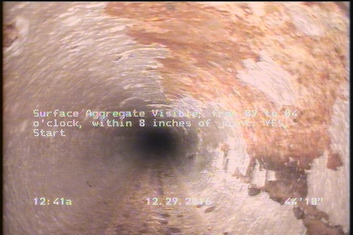 Surface Aggregate Visible, from 09 to 04 o'clock, within 8 inches of joint: YES, Start