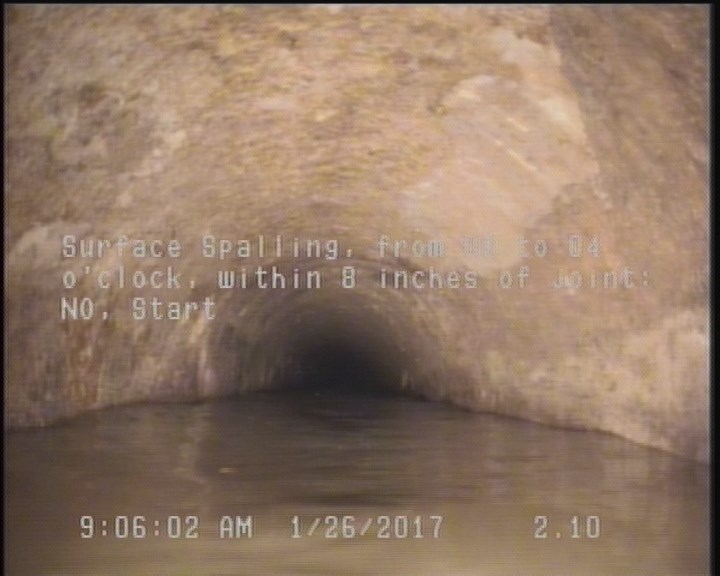 Surface Spalling, from 08 to 04 o'clock, within 8 inches of joint: NO, Start