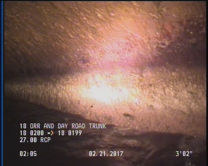 Deposits Attached Grease, 5 %of cross sectional area, from 03 to 09 o'clock, , within 8 inches of joint: YES, Start