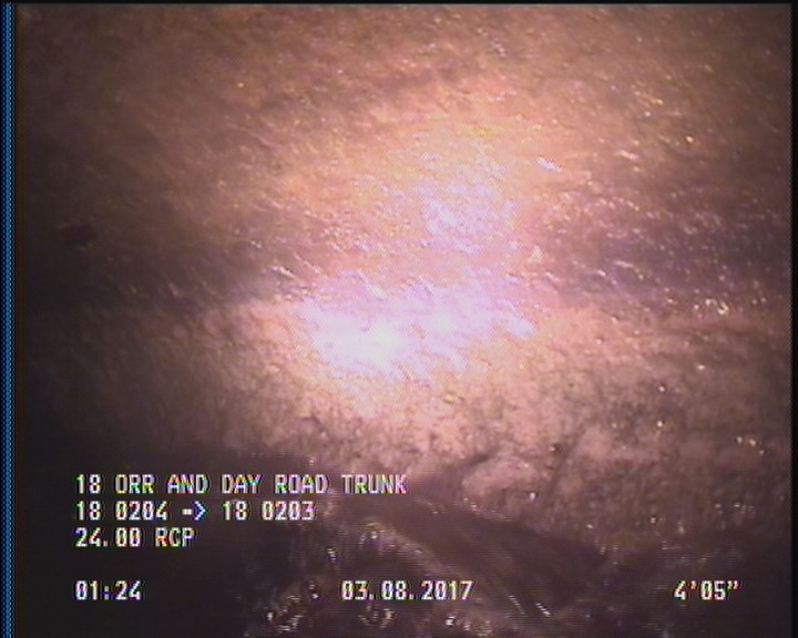Deposits Attached Grease, 5 %of cross sectional area, from 03 to 09 o'clock, , within 8 inches of joint: YES, Start