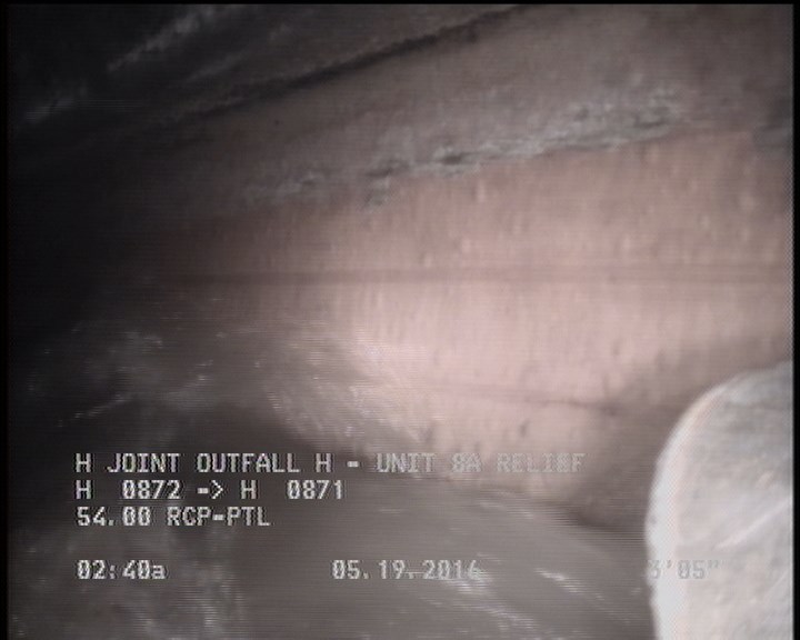 Deposits Attached Grease, 5 %of cross sectional area, from 05 to 07 o'clock, , within 8 inches of joint: YES, Start