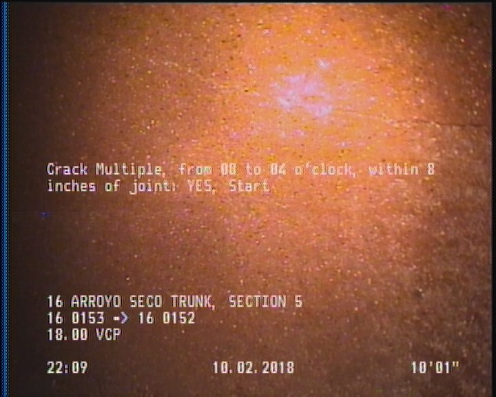 Crack Multiple, from 08 to 04 o'clock, within 8 inches of joint: YES, Start