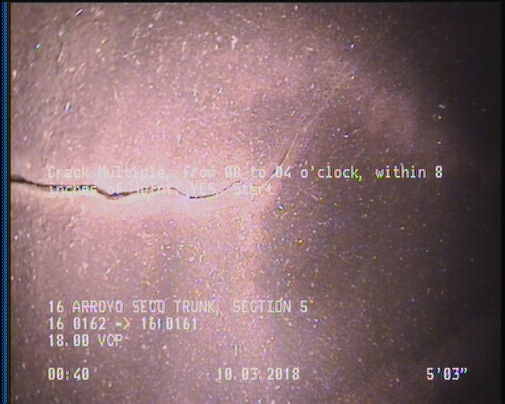 Crack Multiple, from 08 to 04 o'clock, within 8 inches of joint: YES, Start