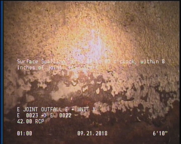 Surface Spalling, from 09 to 03 o'clock, within 8 inches of joint: YES, Start