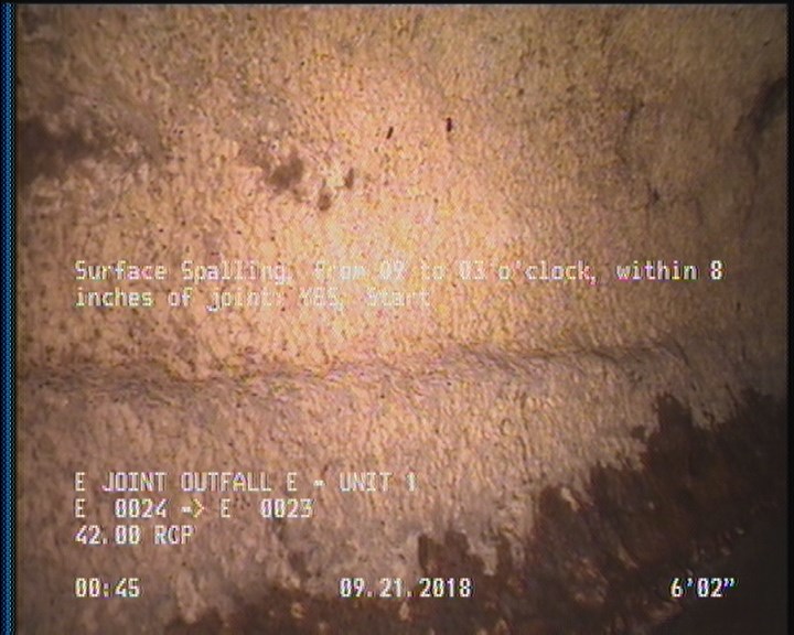 Surface Spalling, from 09 to 03 o'clock, within 8 inches of joint: YES, Start