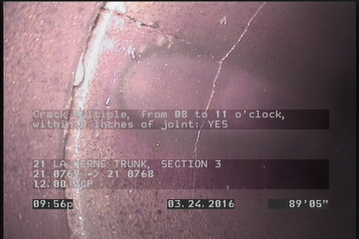 Crack Multiple, from 08 to 11 o'clock, within 8 inches of joint: YES