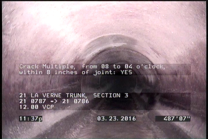 Crack Multiple, from 08 to 04 o'clock, within 8 inches of joint: YES