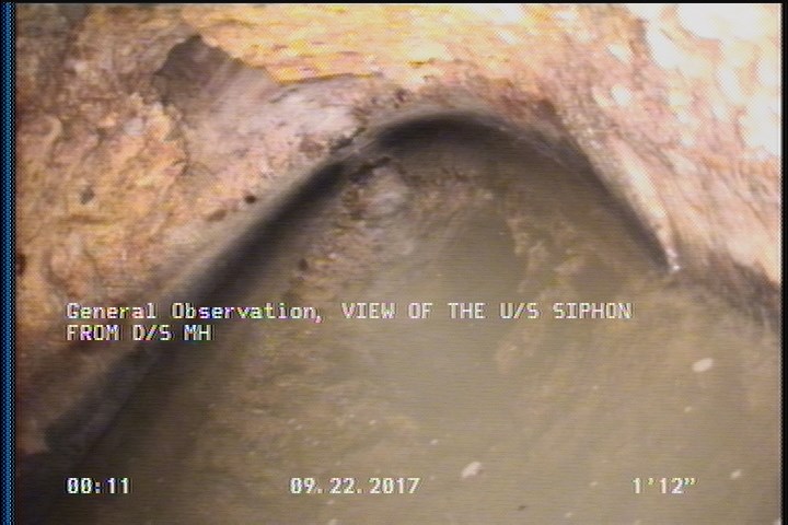 Survey Abandoned - VIEW OF THE U/S SIPHON FROM D/S MH