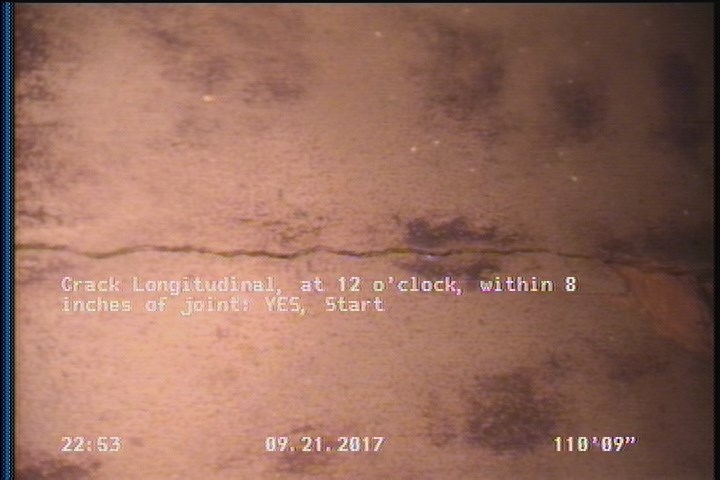 Crack Longitudinal, at 12 o'clock, within 8 inches of joint: YES, Start