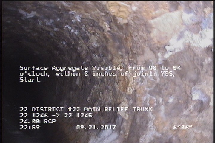 Surface Aggregate Visible, from 08 to 04 o'clock, within 8 inches of joint: YES, Start
