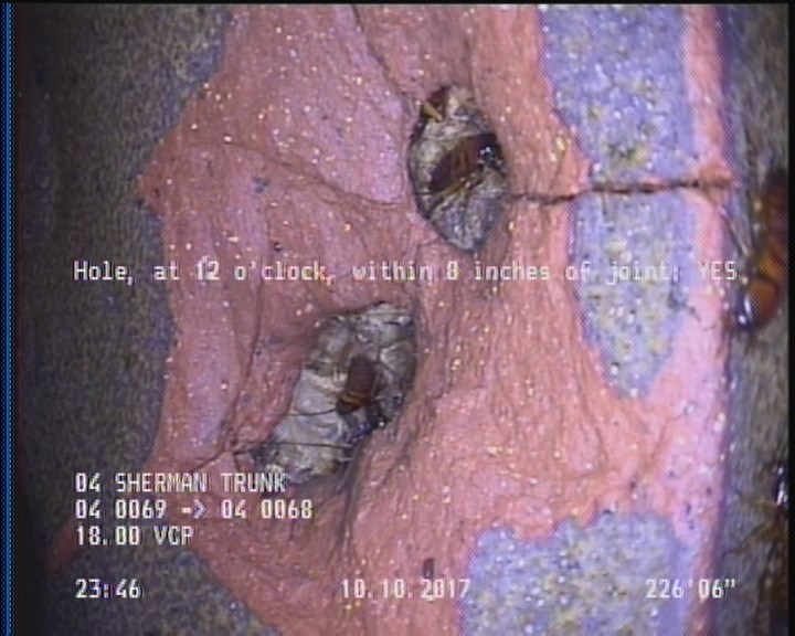 Hole, at 12 o'clock, within 8 inches of joint: YES