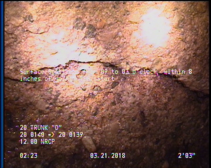 Surface Spalling, from 09 to 03 o'clock, within 8 inches of joint: YES, Start