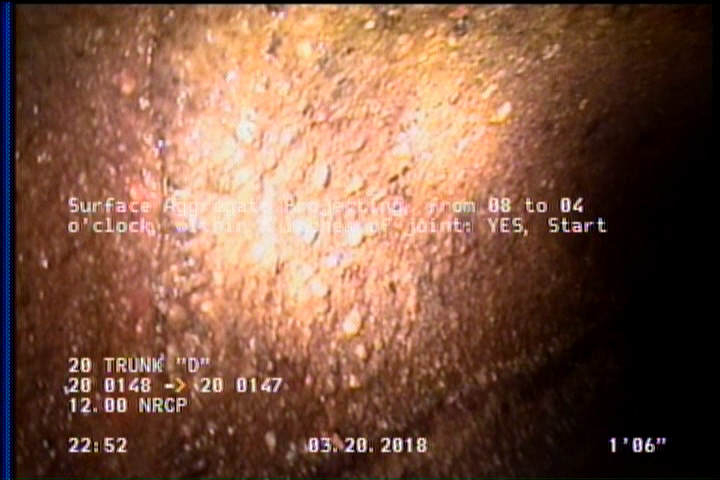 Surface Aggregate Projecting, from 08 to 04 o'clock, within 8 inches of joint: YES, Start