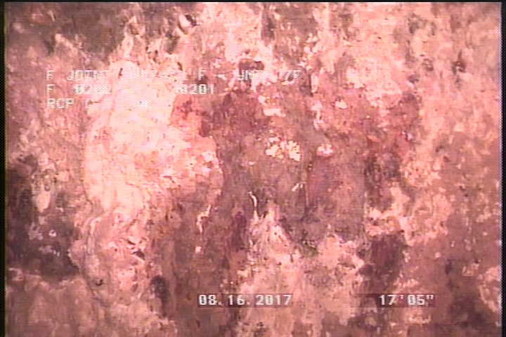 Surface Spalling, from 08 to 04 o'clock, within 8 inches of joint: YES, Start - BLISTERING PEELING CONCRETE UNDER MAG COAT