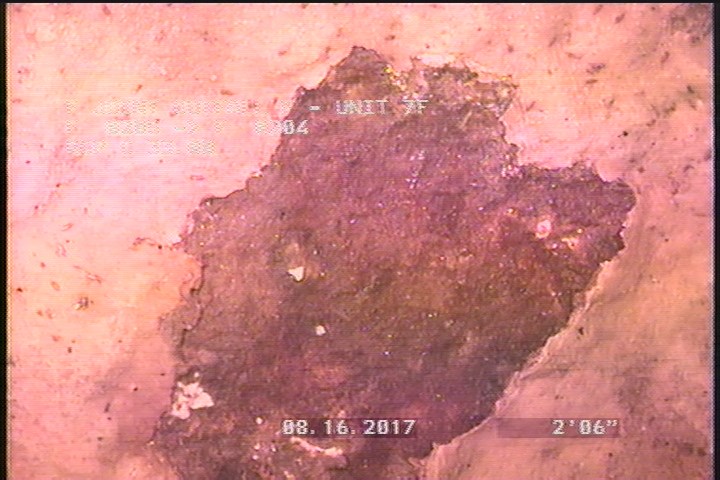 Surface Spalling, from 08 to 04 o'clock, within 8 inches of joint: YES, Start - BLISTERING PEELING CONCRETE U7NDER MAG COAT