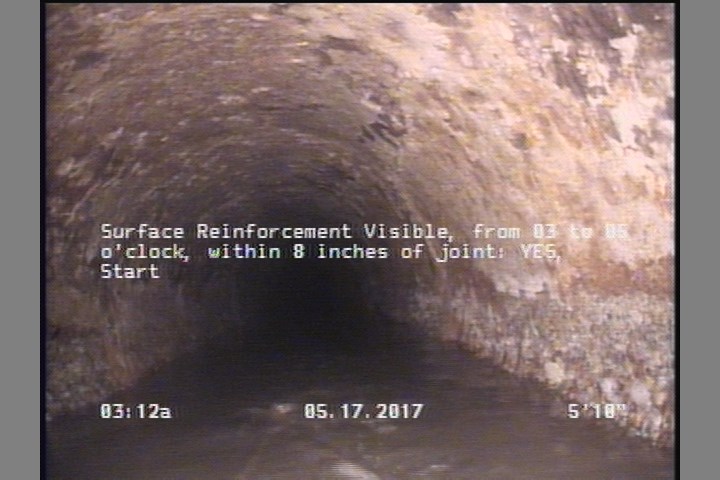 Surface Reinforcement Visible, from 03 to 05 o'clock, within 8 inches of joint: YES, Start
