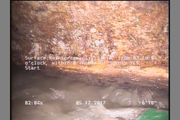 Surface Reinforcement Visible, from 03 to 05 o'clock, within 8 inches of joint: YES, Start