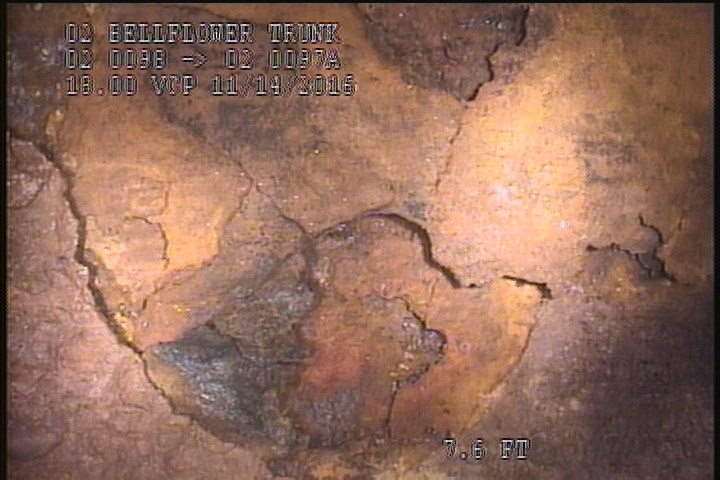Surface Corrosion Metal Pipe, from 10 to 12 o'clock, within 8 inches of joint: NO - 15% LOSS