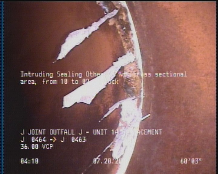 Intruding Sealing Other, 5 %of cross sectional area, from 10 to 02 o'clock