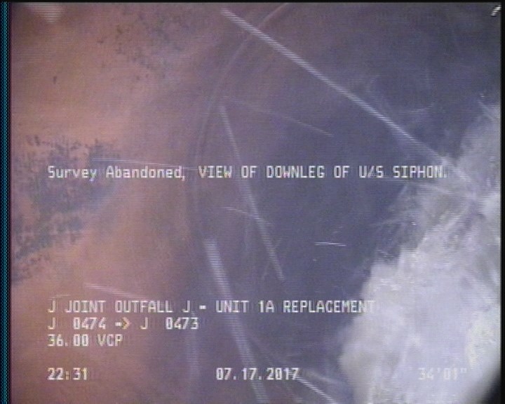 Survey Abandoned - VIEW OF DOWNLEG OF U/S SIPHON.
