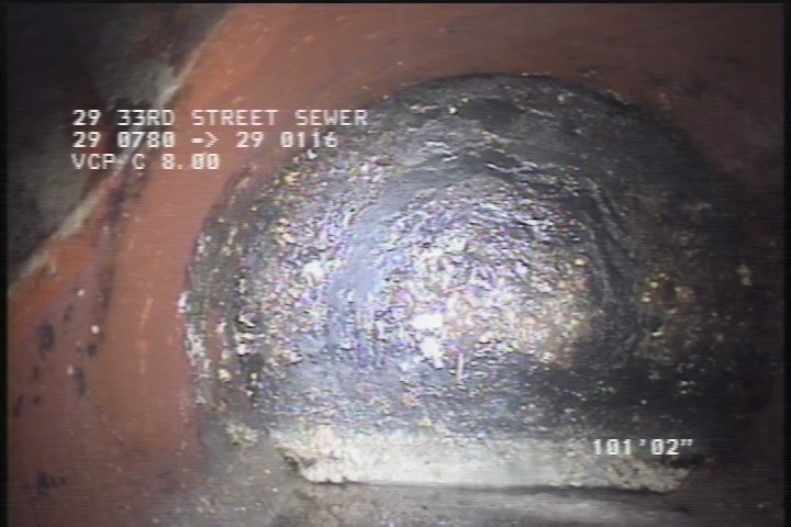 Upstream Manhole, Survey Ends - 6:00AM(CONCRETE PLUG)