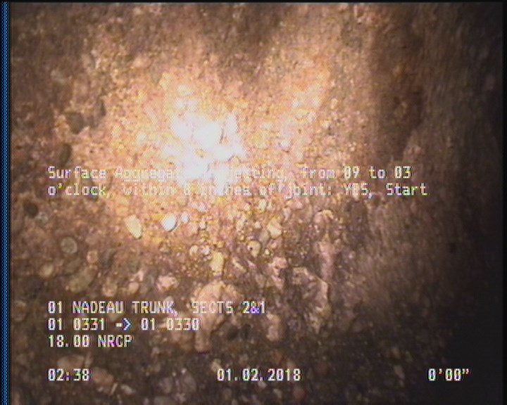 Surface Aggregate Projecting, from 09 to 03 o'clock, within 8 inches of joint: YES, Start