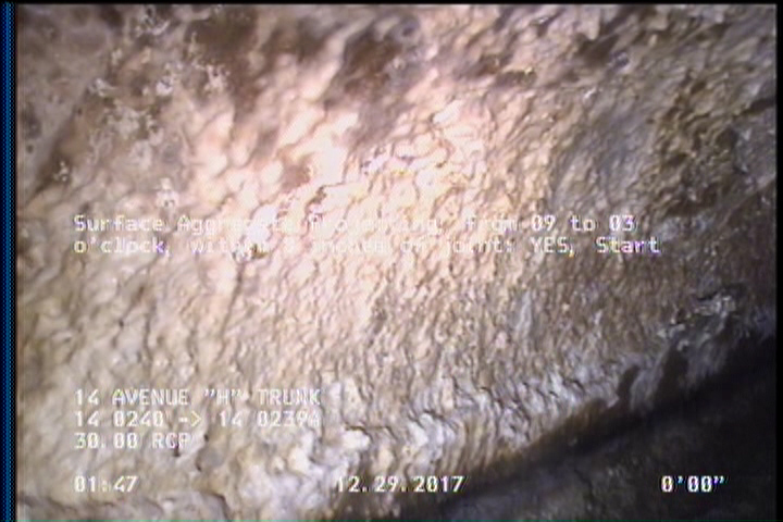 Surface Aggregate Projecting, from 09 to 03 o'clock, within 8 inches of joint: YES, Start