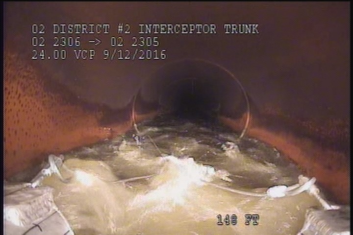 Upstream Manhole, Survey Begins - 9:42 AM, EMERGENCY-SINKHOLE