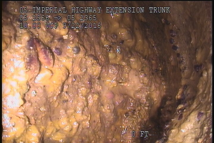 Deposits Attached Grease, 70 %of cross sectional area, from 02 to 10 o'clock, , within 8 inches of joint: NO