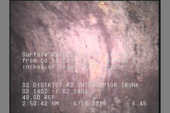 Surface Reinforcement Visible, from 08 to 04 o'clock, within 8 inches of joint: YES, Start