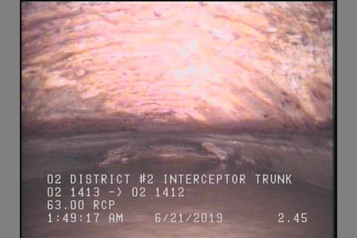 Deposits Attached Grease, 5 %of cross sectional area, from 02 to 10 o'clock, , within 8 inches of joint: NO
