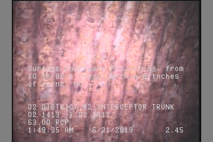 Surface Aggregate Projecting, from 10 to 02 o'clock, within 8 inches of joint: NO