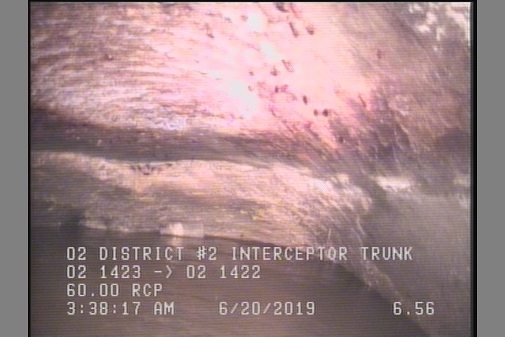 Deposits Attached Grease, 5 %of cross sectional area, from 02 to 10 o'clock, , within 8 inches of joint: YES